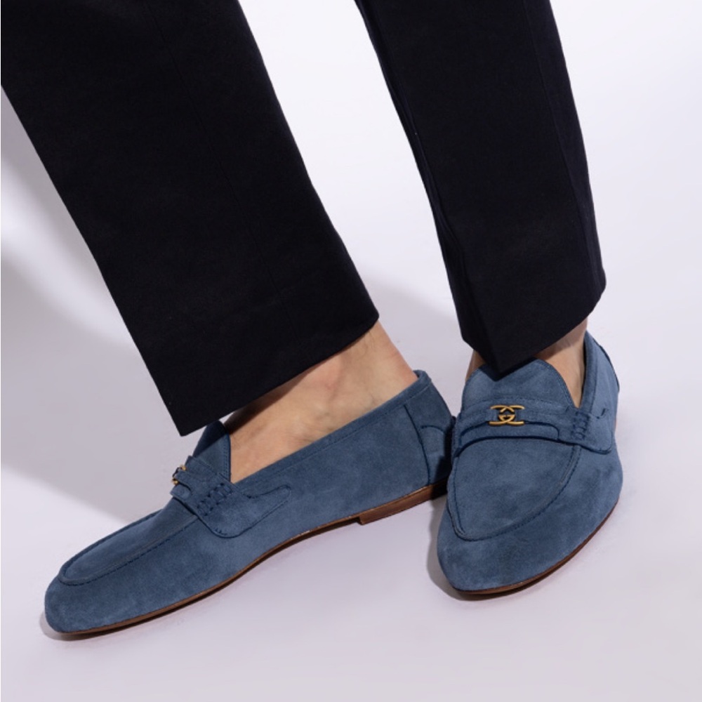Gucci San Andres Interlocking G Loafers Royale Blue Suede Size 8.5 G / 9 US NWOB